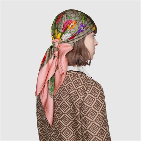 pink gucci scarf silk|Gucci silk scarf vintage.